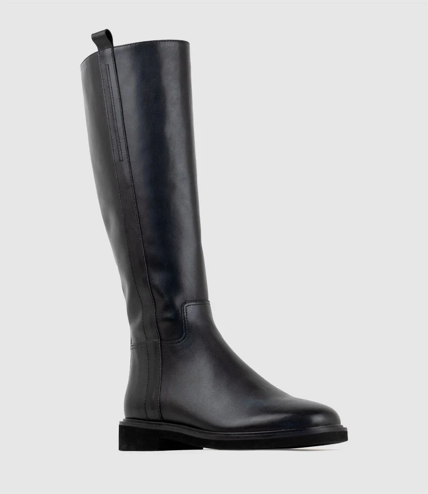 VEROS Knee High Boot in Black Calf - Image 3