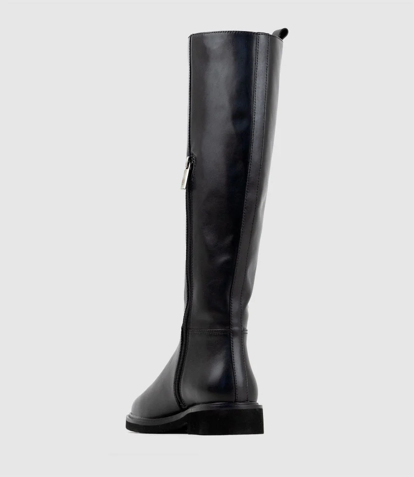 VEROS Knee High Boot in Black Calf - Image 4