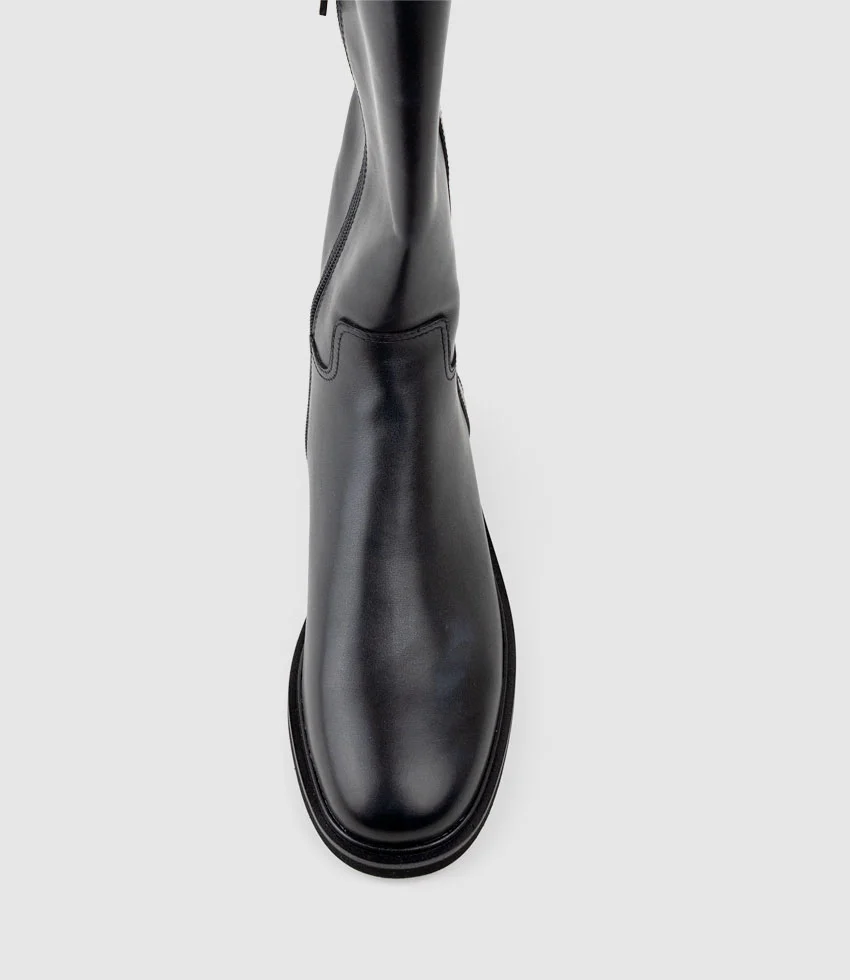 VEROS Knee High Boot in Black Calf - Image 5