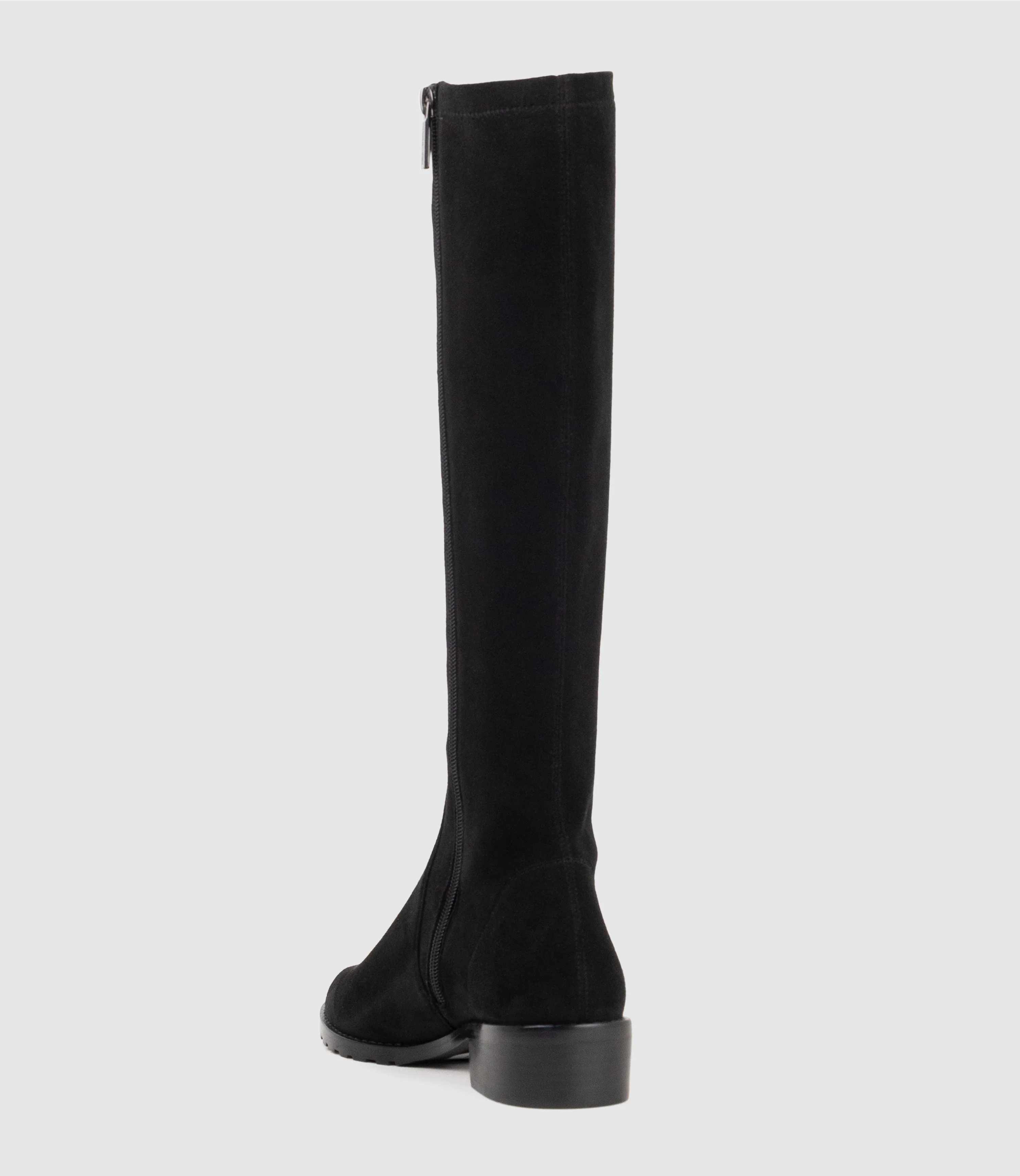 VIM30 Knee High Stretch Boot in Black Suede - Image 4