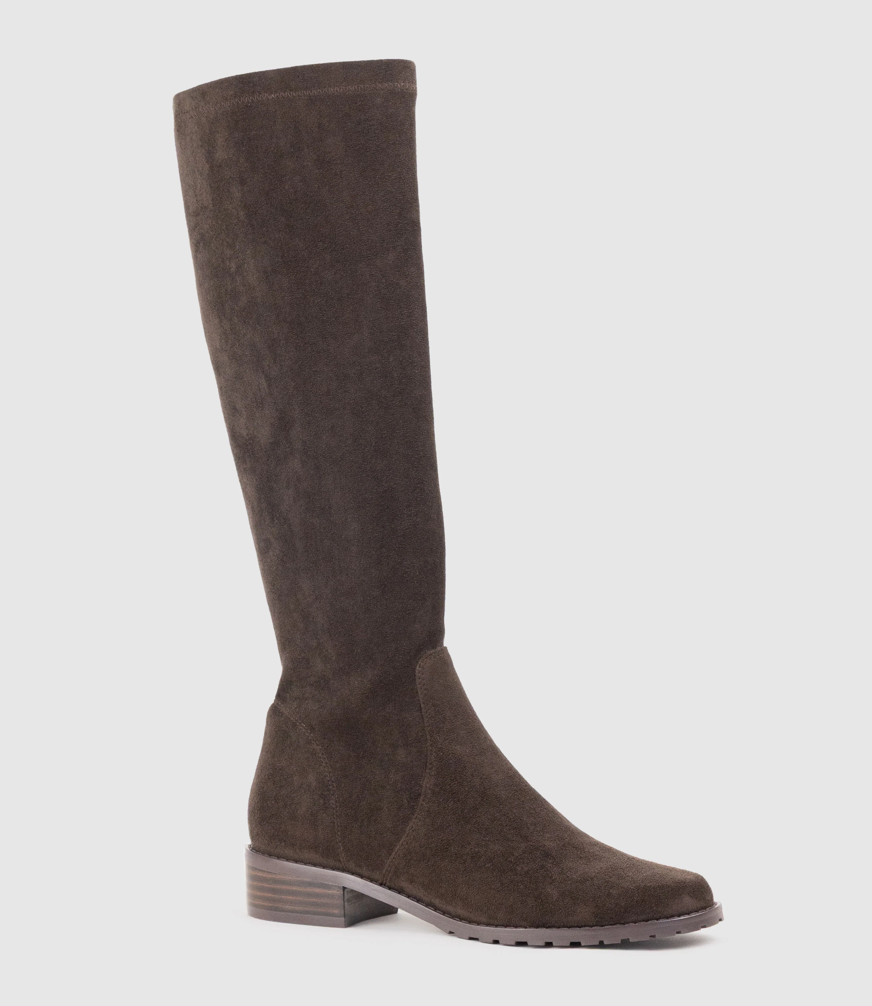 VIM30 Knee High Stretch Boot in Chocolate Suede - Image 3