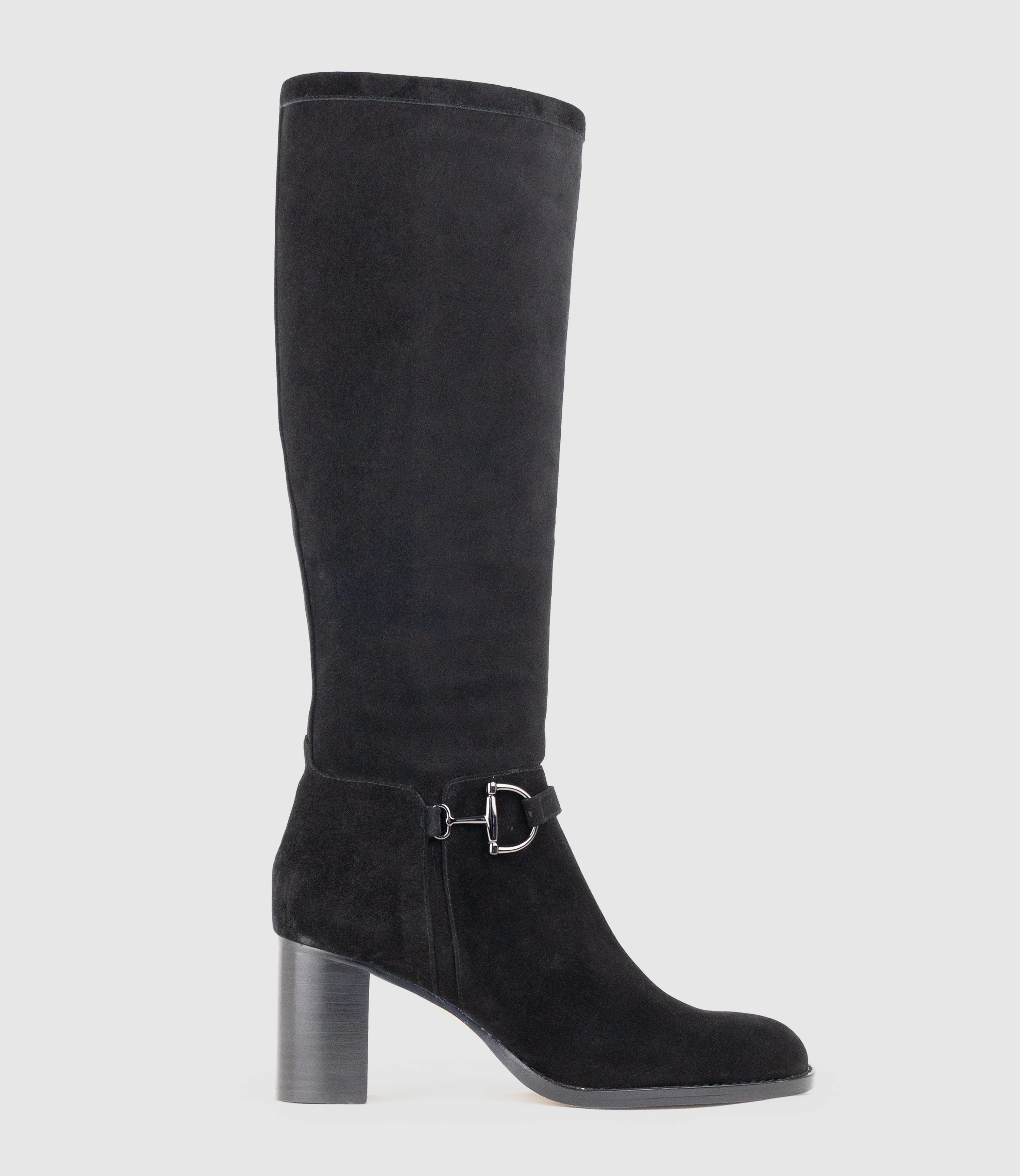 VIRTUAL70 Knee High Boot in Black Suede