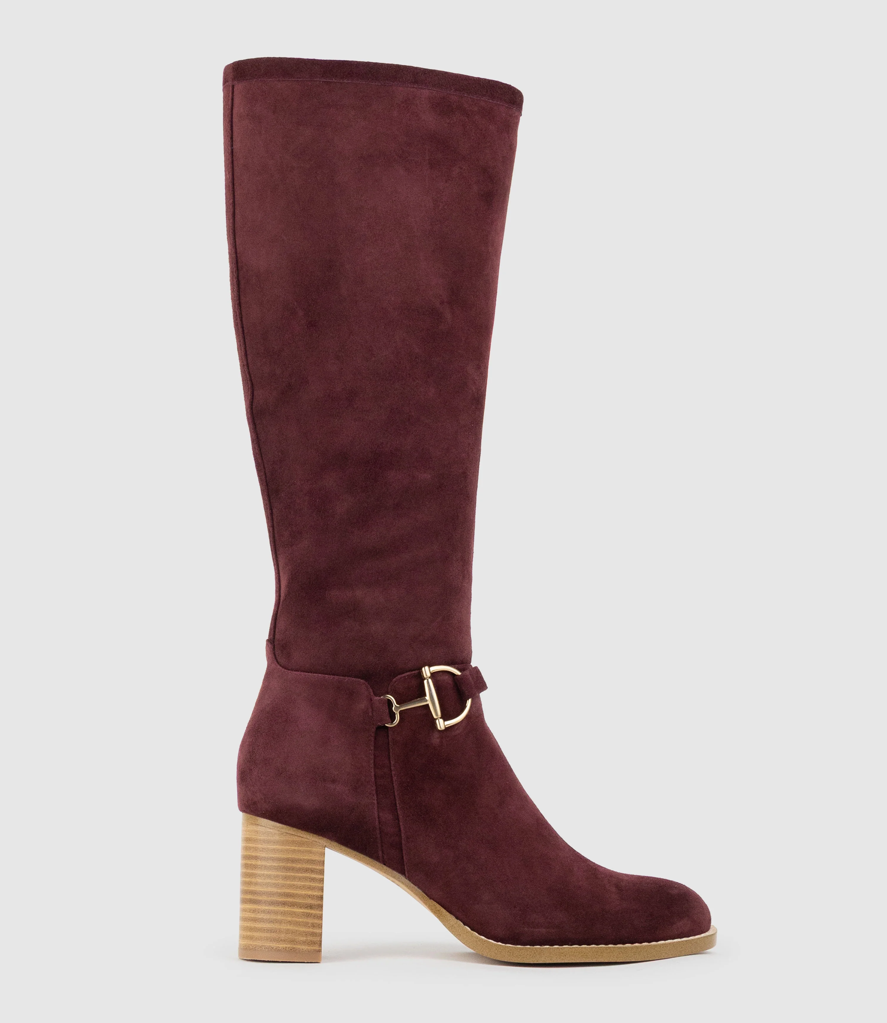 VIRTUAL70 Knee High Boot in Wine Suede