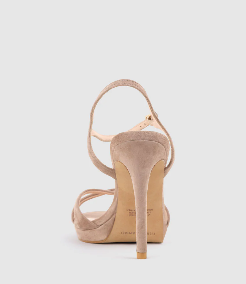 WALTZ110 Crossover Platform Sandal in Nude Suede - Image 3