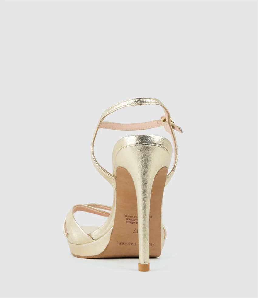WALTZ110 Crossover Platform Sandal in Pale Gold - Image 5