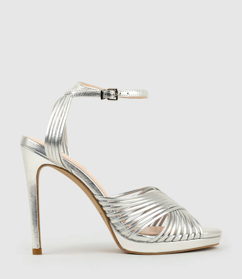 WANDA110 Sunray Platform Sandal in Silver