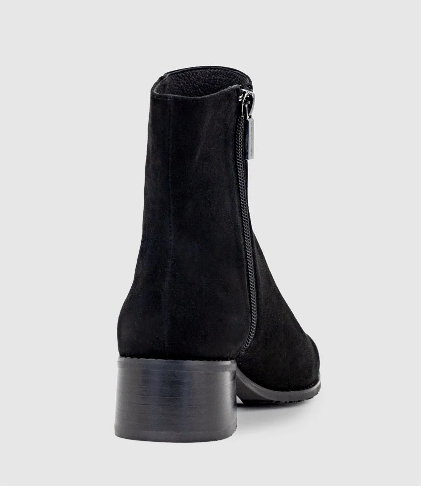 WESTON40 Ankle Boot with Zip in Black Suede - Image 3