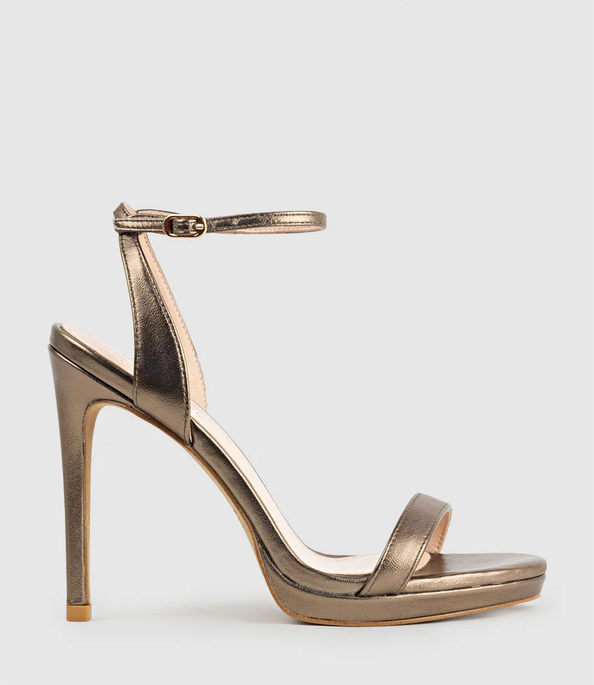 WHISPER110 Single Strap Platform Sandal in Bronze