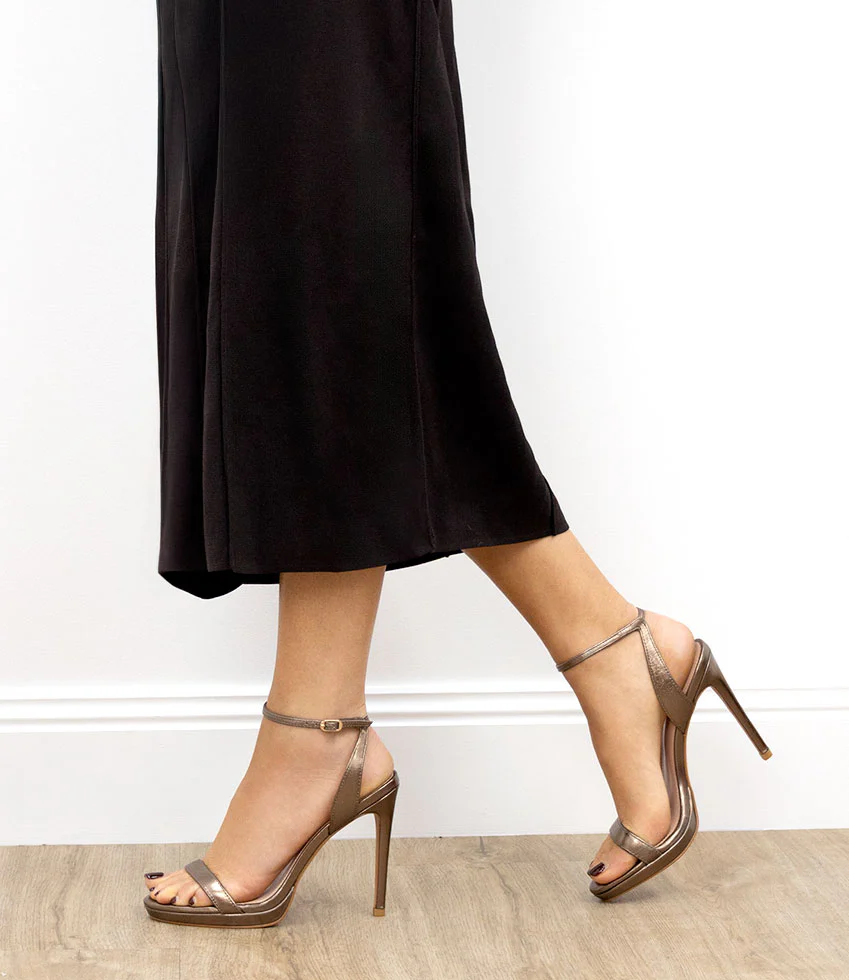 WHISPER110 Single Strap Platform Sandal in Bronze - Image 2