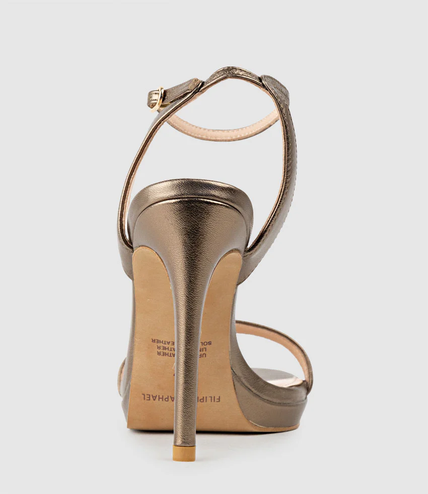 WHISPER110 Single Strap Platform Sandal in Bronze - Image 4