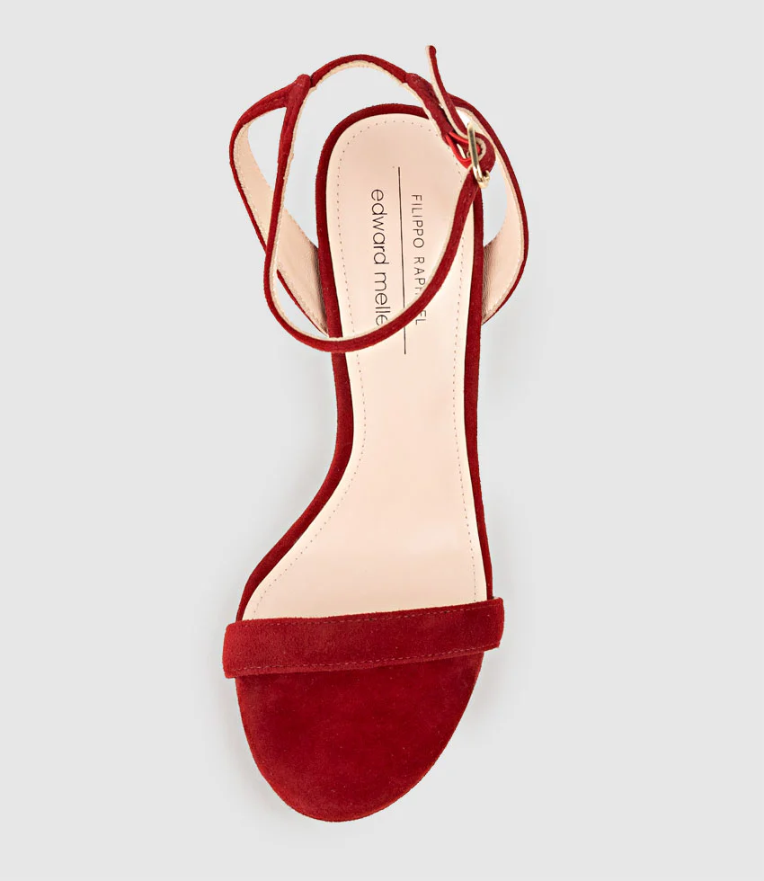 WHISPER110 Single Strap Platform Sandal in Cherry Suede - Image 7