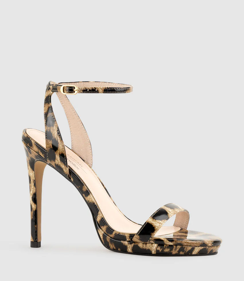 WHISPER110 Single Strap Platform Sandal in Leopard Patent - Image 3