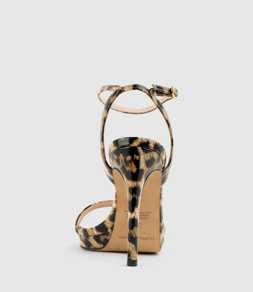 WHISPER110 Single Strap Platform Sandal in Leopard Patent - Image 4