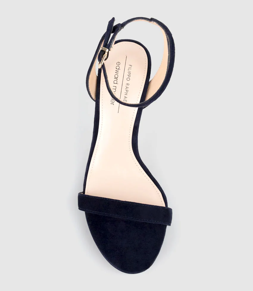 WHISPER90 Single Strap Platform Sandal in Navy Suede - Image 5