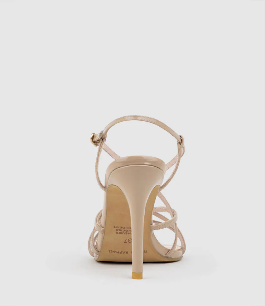 WILLA100 Strappy Sandal in Nude Patent - Image 3