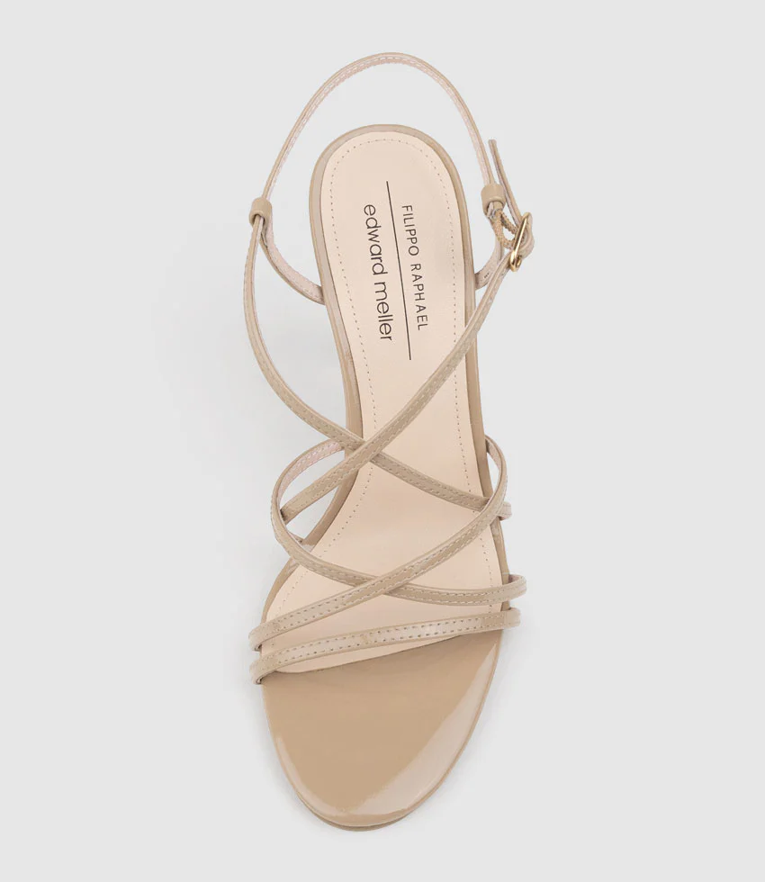 WILLA100 Strappy Sandal in Nude Patent - Image 4