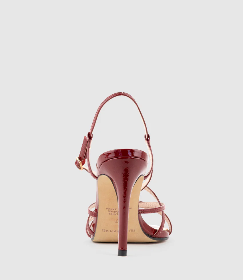 WILLA100 Strappy Sandal in Ruby Patent - Image 4