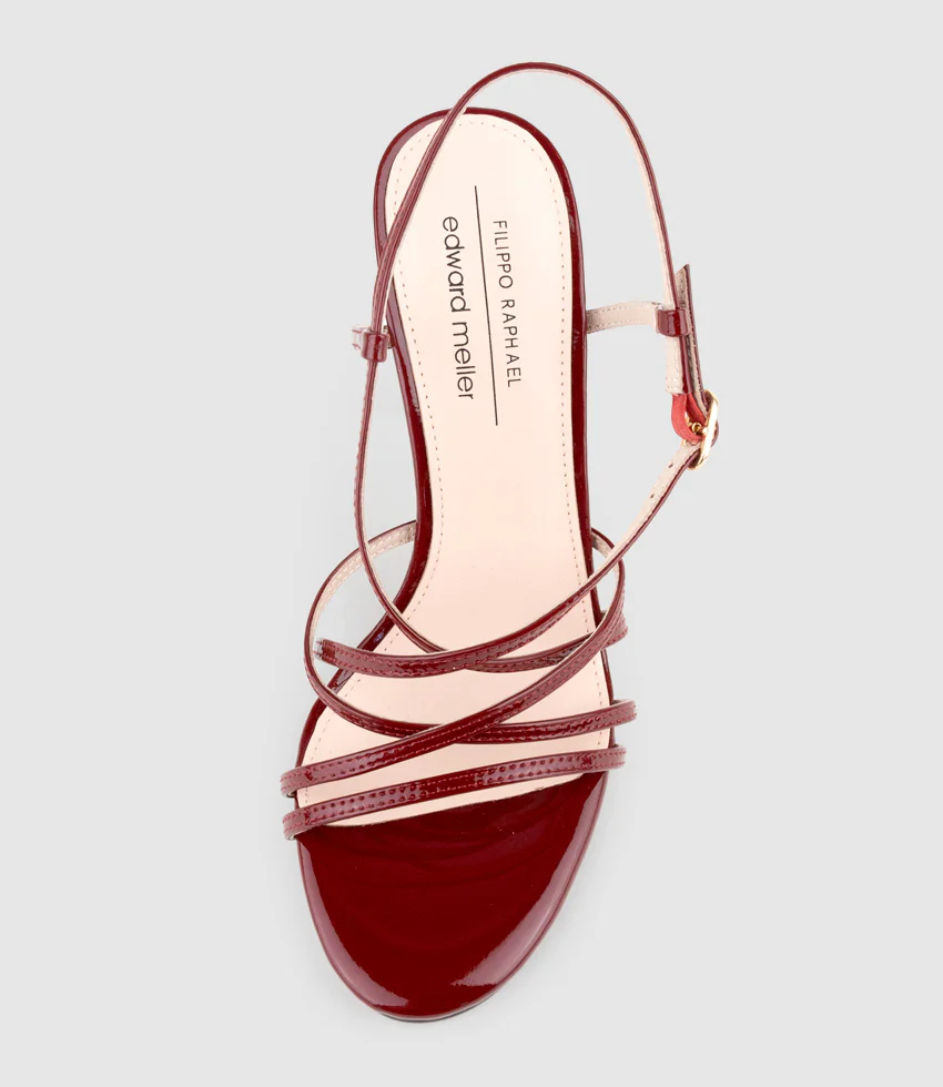WILLA100 Strappy Sandal in Ruby Patent - Image 5