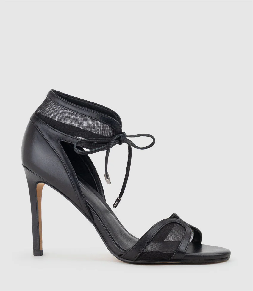 WINSLEY100 Asymmetrical Strappy Sandal in Black - Image 3