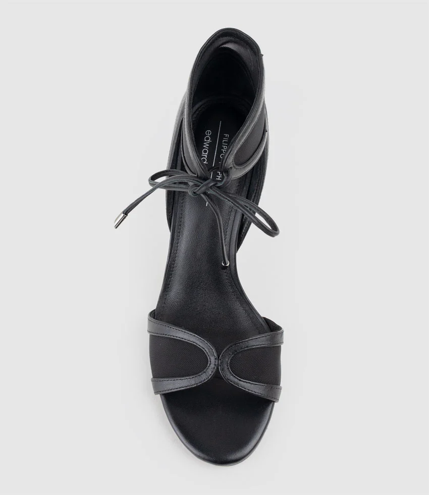 WINSLEY100 Asymmetrical Strappy Sandal in Black - Image 5