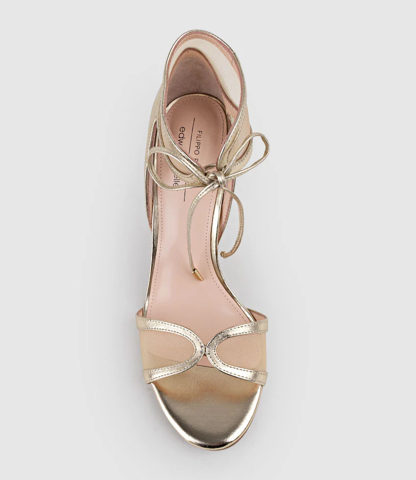 WINSLEY100 Asymmetrical Strappy Sandal in Gold - Image 6