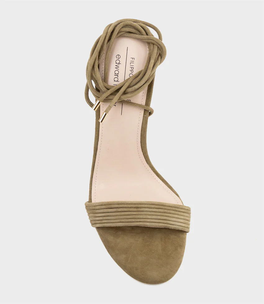 WISTERIA100 Ankle Tie Sandal in Camel Suede - Image 5