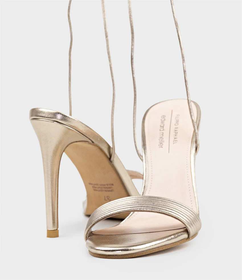 WISTERIA100 Ankle Tie Sandal in Rosegold - Image 3