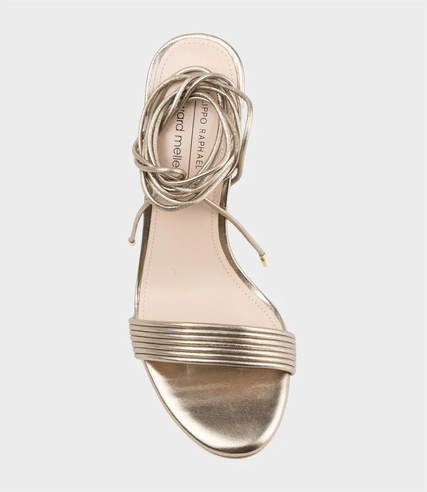 WISTERIA100 Ankle Tie Sandal in Rosegold - Image 4