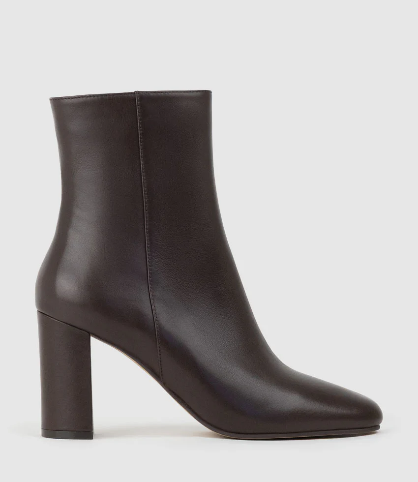 XADIA85 Block Heel Ankle Boot in Chocolate Calf