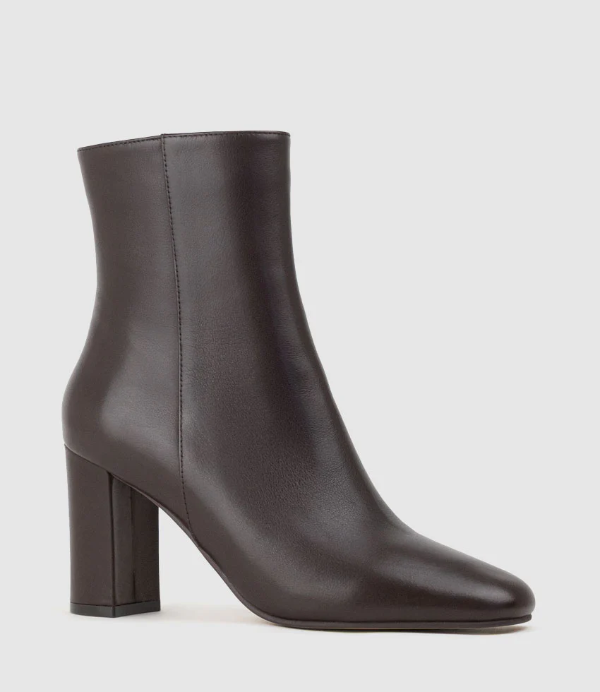 XADIA85 Block Heel Ankle Boot in Chocolate Calf - Image 3
