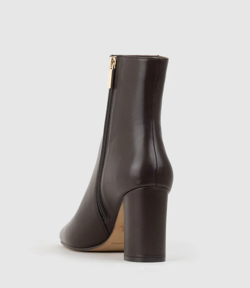 XADIA85 Block Heel Ankle Boot in Chocolate Calf - Image 4