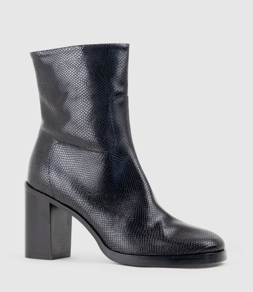 XINA90 Ankle Boot in Black Reptile - Image 3