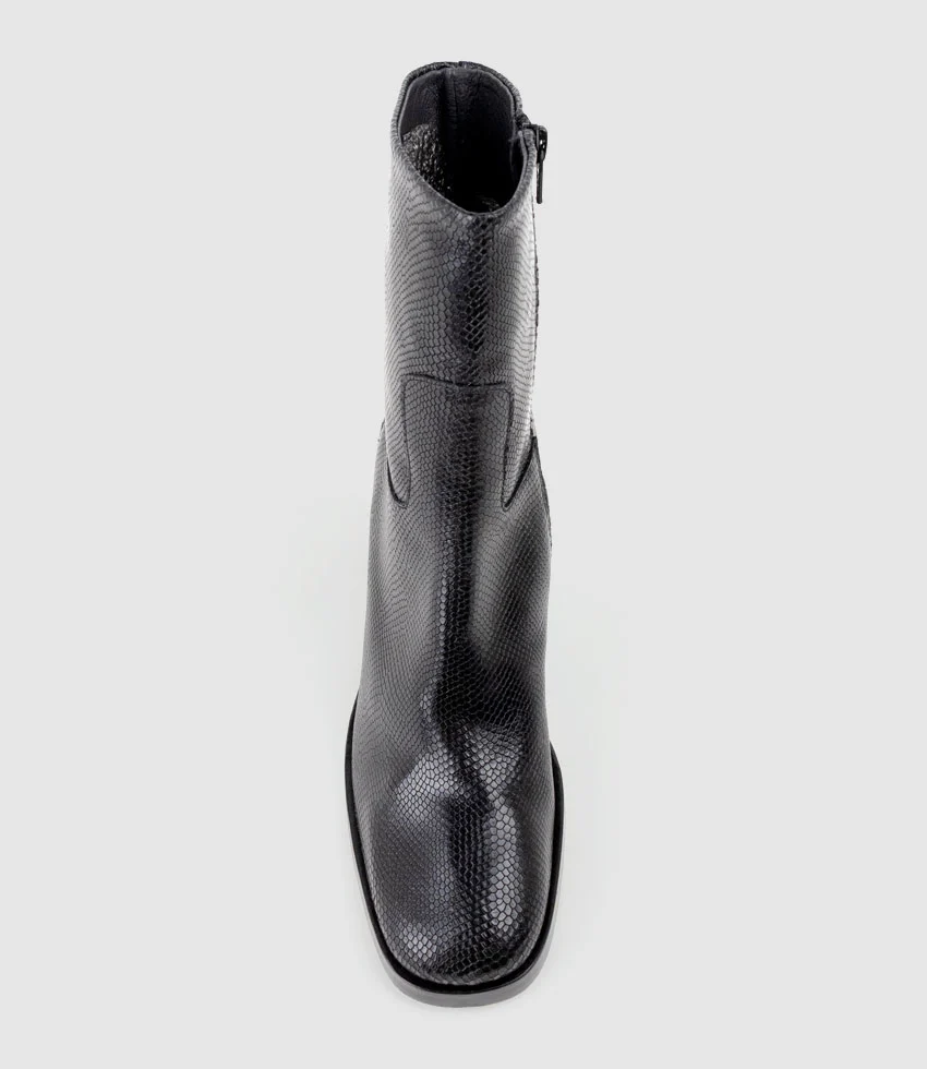 XINA90 Ankle Boot in Black Reptile - Image 5