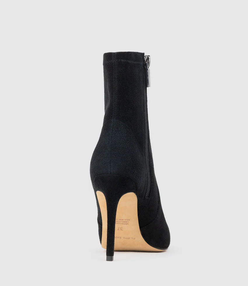 ZAHIR100 Stiletto Sock Boot in Black Suede - Image 4