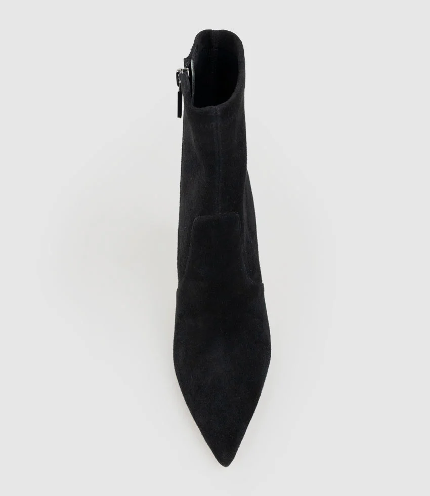 ZAHIR100 Stiletto Sock Boot in Black Suede - Image 5