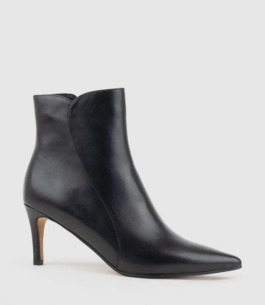 ZAID75 Pointed Ankle Boot in Black Calf - Image 3