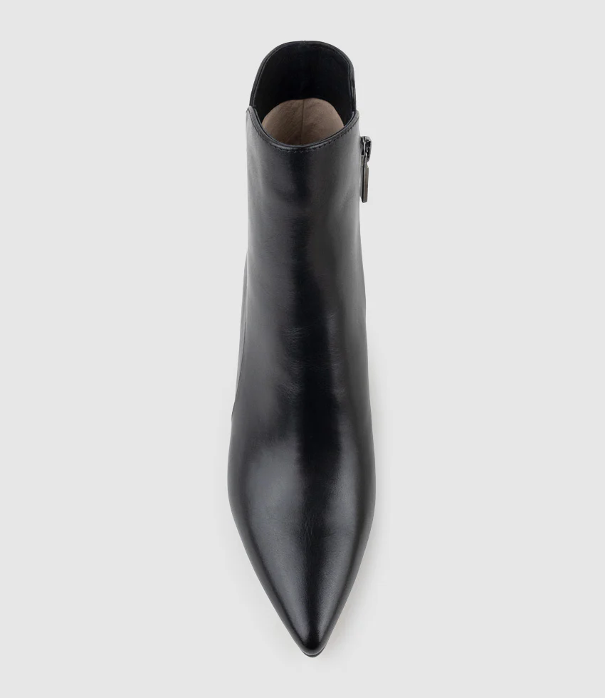 ZAID75 Pointed Ankle Boot in Black Calf - Image 5