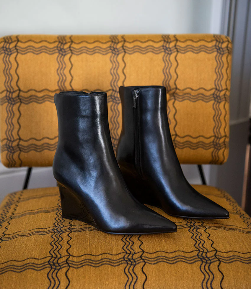 ZALORA85 Ankle Boot on Wedge in Black - Image 2