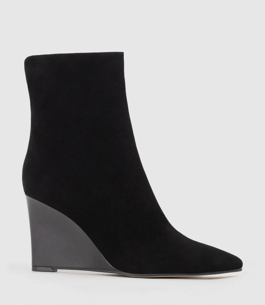 ZALORA85 Ankle Boot on Wedge in Black Suede - Image 3