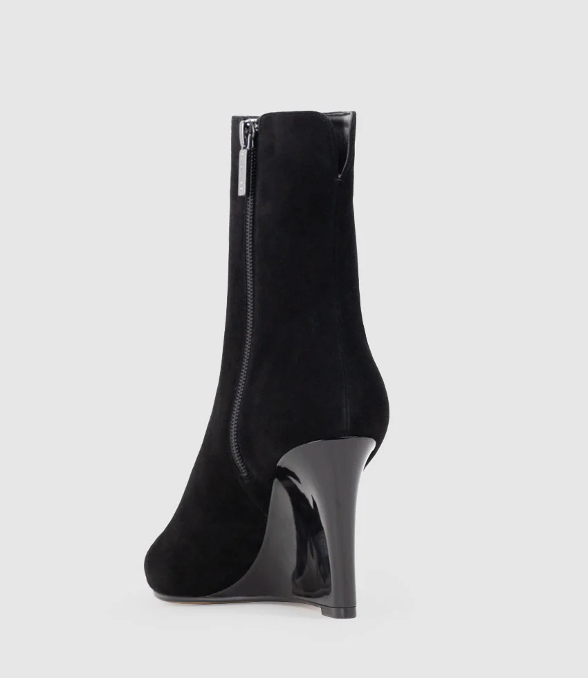 ZALORA85 Ankle Boot on Wedge in Black Suede - Image 4