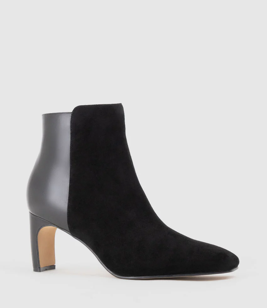 ZAYNE70 Half and Half Ankle Boot in Black Suede Combo - Image 2