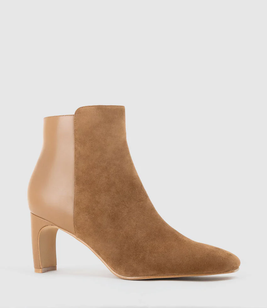 ZAYNE70 Half and Half Ankle Boot in Tawny Suede Combo - Image 2