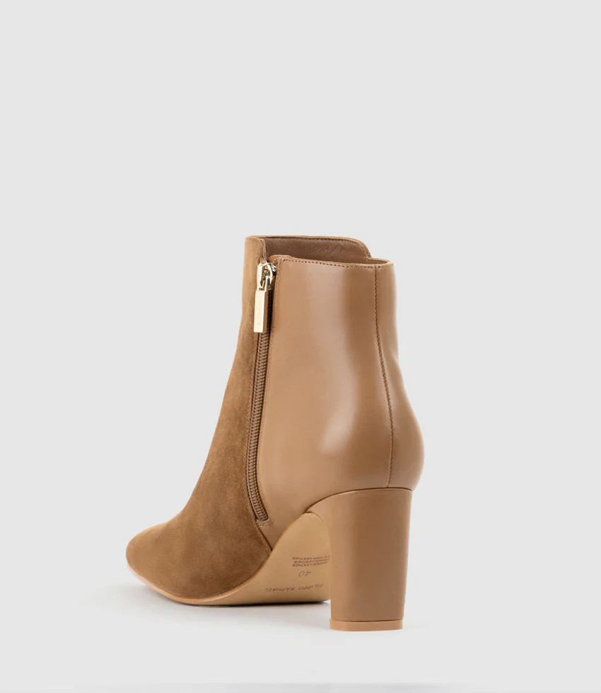 ZAYNE70 Half and Half Ankle Boot in Tawny Suede Combo - Image 3