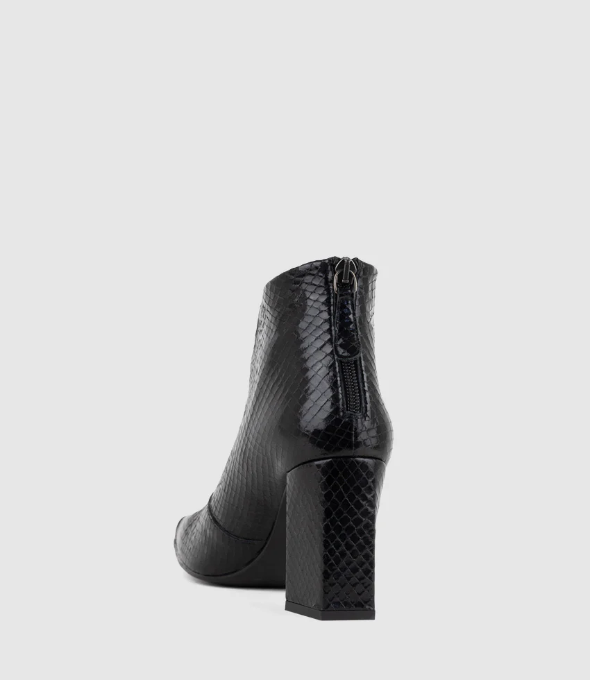 ZELDA85 Cap Toe Ankle Boot in Black Reptile - Image 4