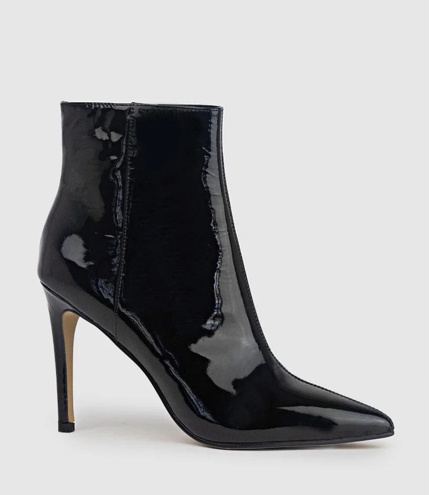 ZELIA100 Stiletto Ankle Boot in Black Patent - Image 3