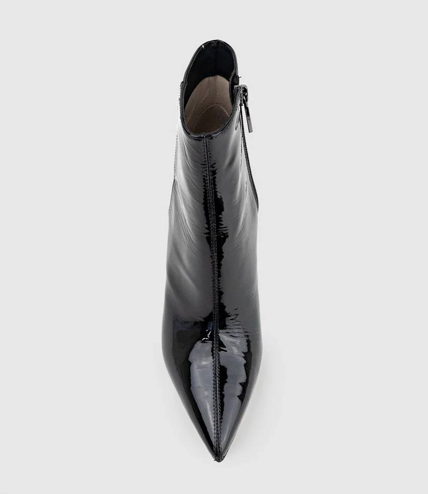 ZELIA100 Stiletto Ankle Boot in Black Patent - Image 5