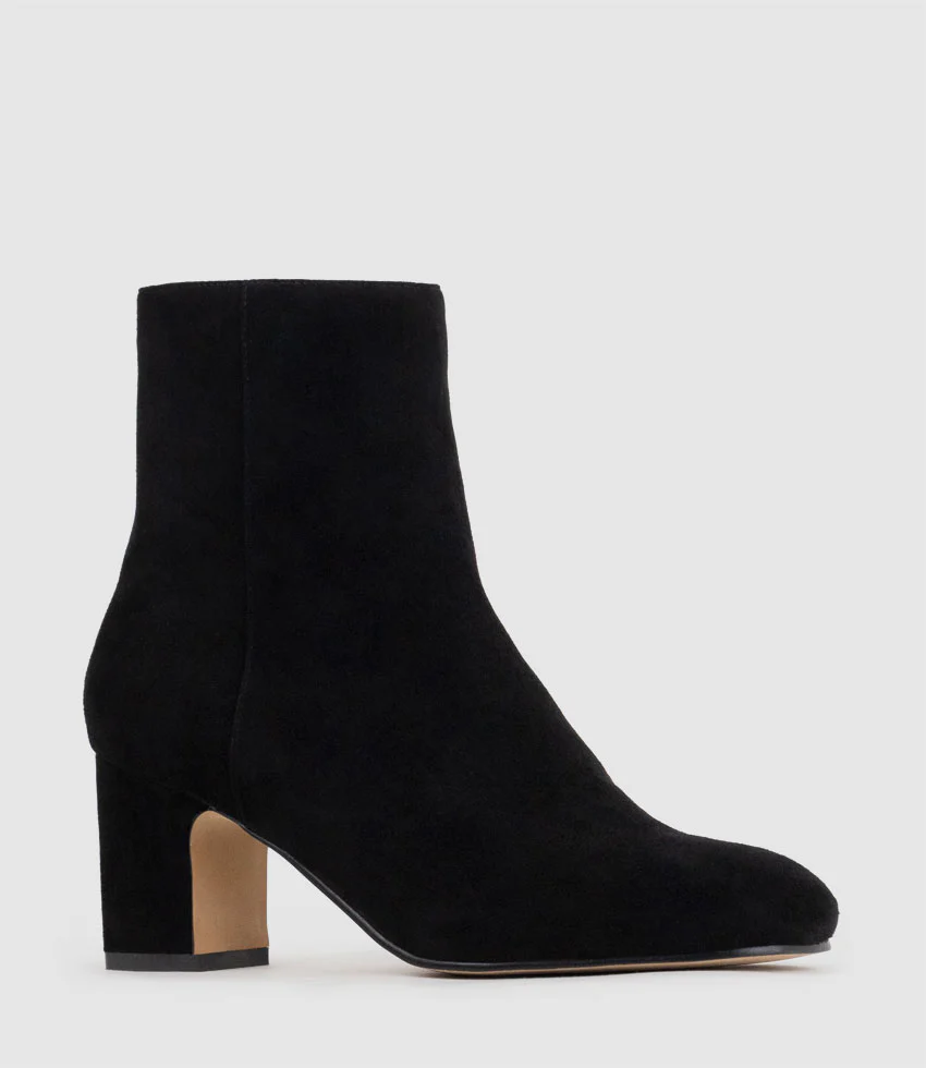 ZERA65 Square Toe Ankle Boot in Black Suede - Image 2