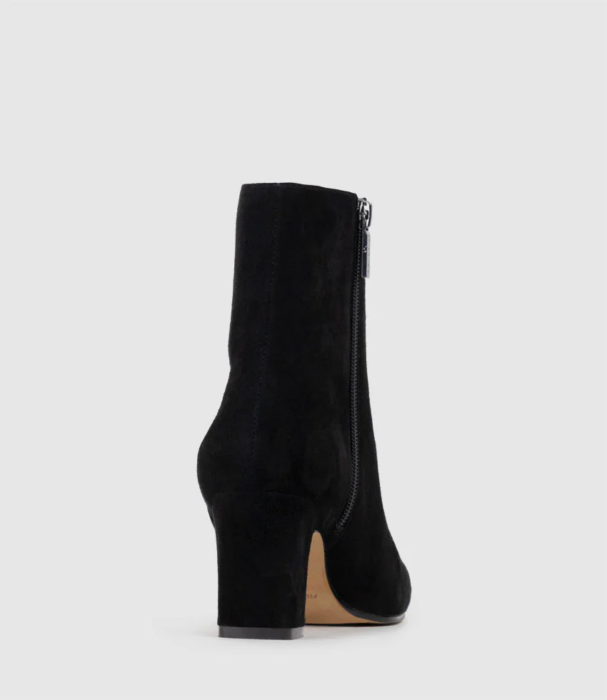 ZERA65 Square Toe Ankle Boot in Black Suede - Image 3