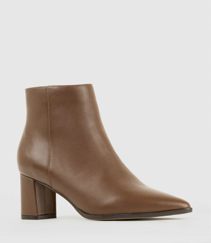 ZETTINA65 Block Heel Ankle Boot in Brown Calf - Image 2