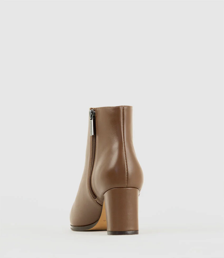 ZETTINA65 Block Heel Ankle Boot in Brown Calf - Image 3